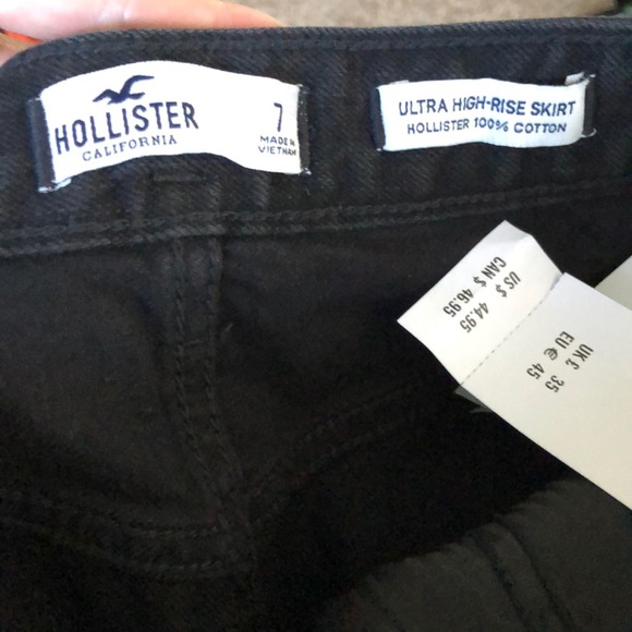 NWT Hollister black ultra high mini skirt denim 7 - Picture 2 of 8